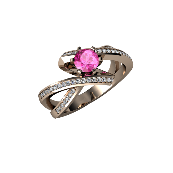 Rose gold with pink sapphire