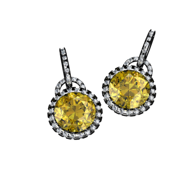 Daffodil Citrine and Diamond earrings
