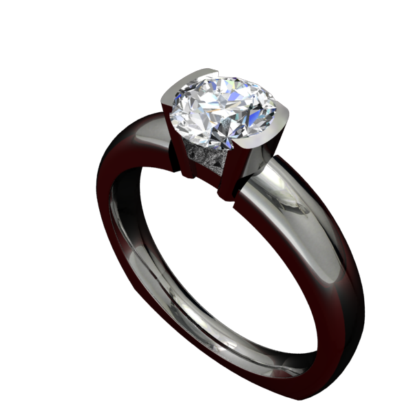 Passion Fire  Scalloped Bezel Solitaire