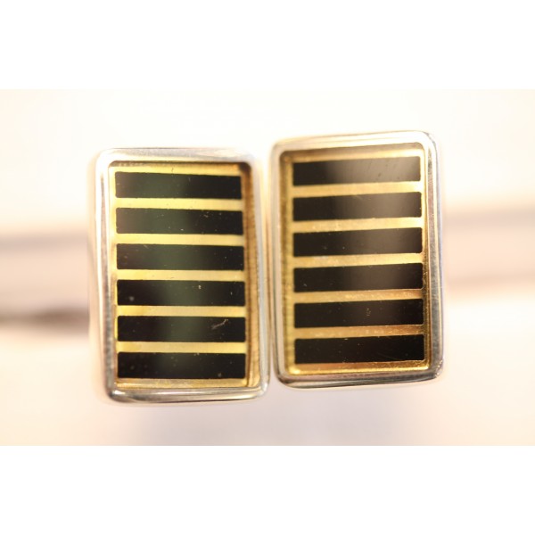 Sterling silver and Black Cufflinks