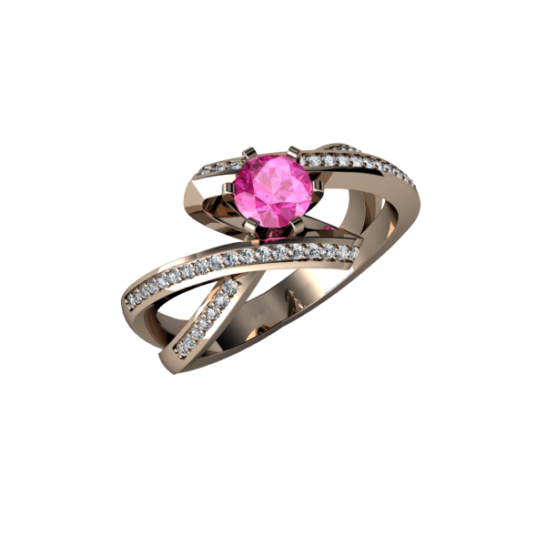 Rose gold with pink sapphire