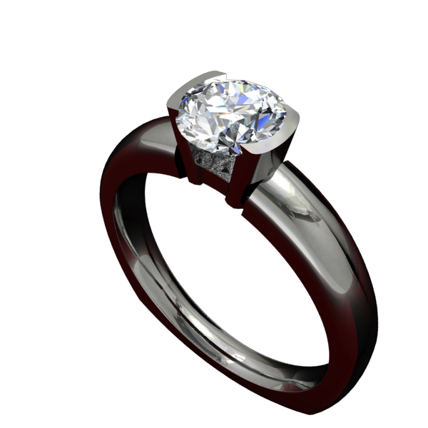 Passion Fire  Scalloped Bezel Solitaire
