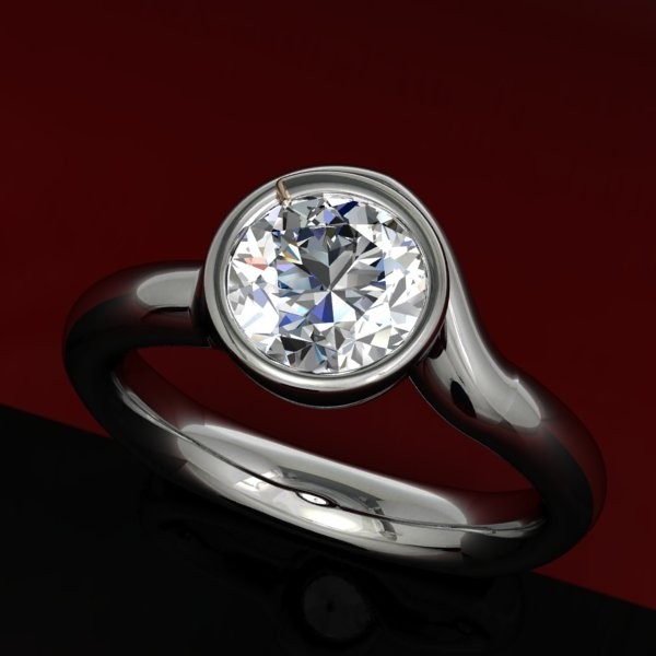 Passion Fire Circle of Love Solitaire 18kt