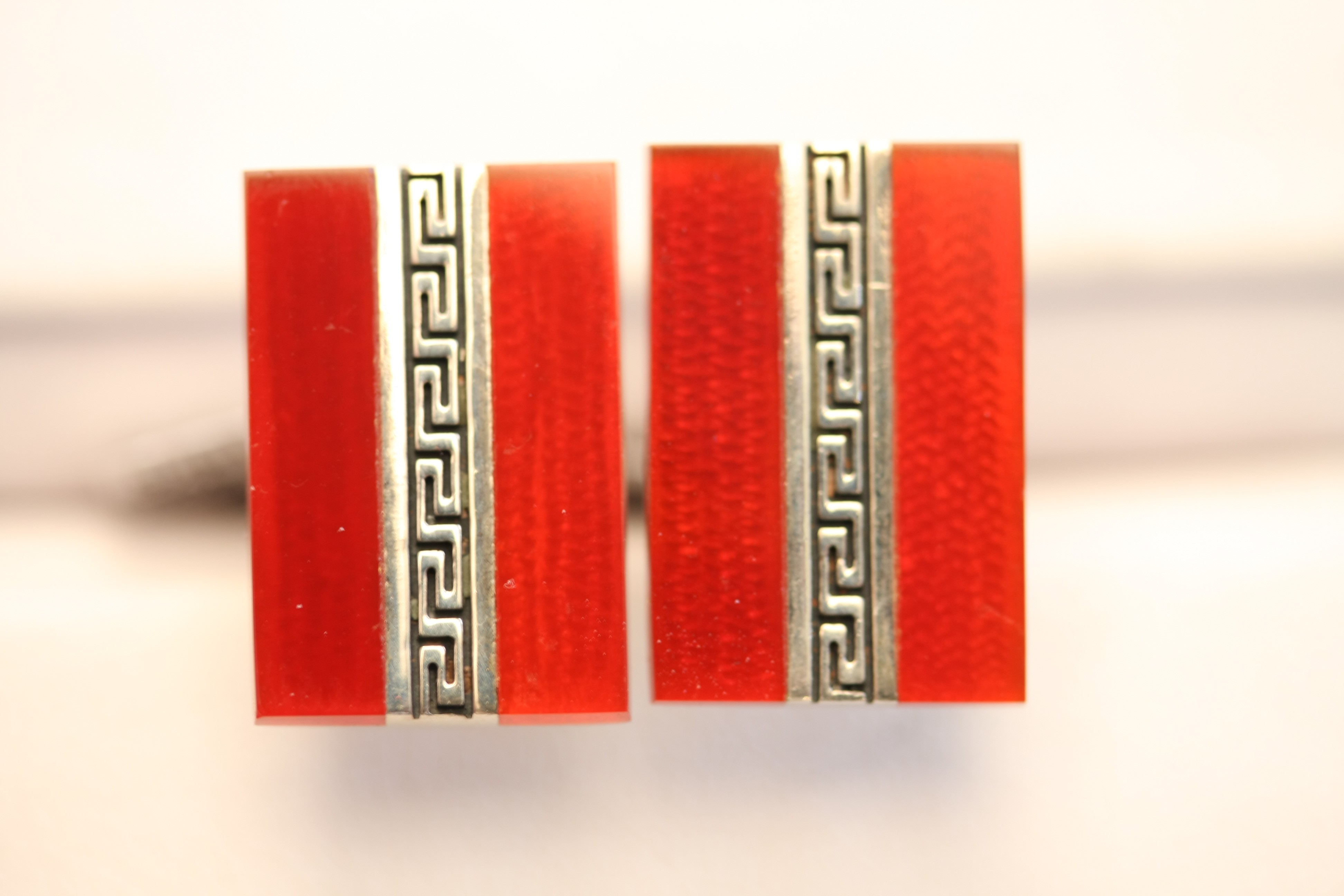 Red Cufflinks with design