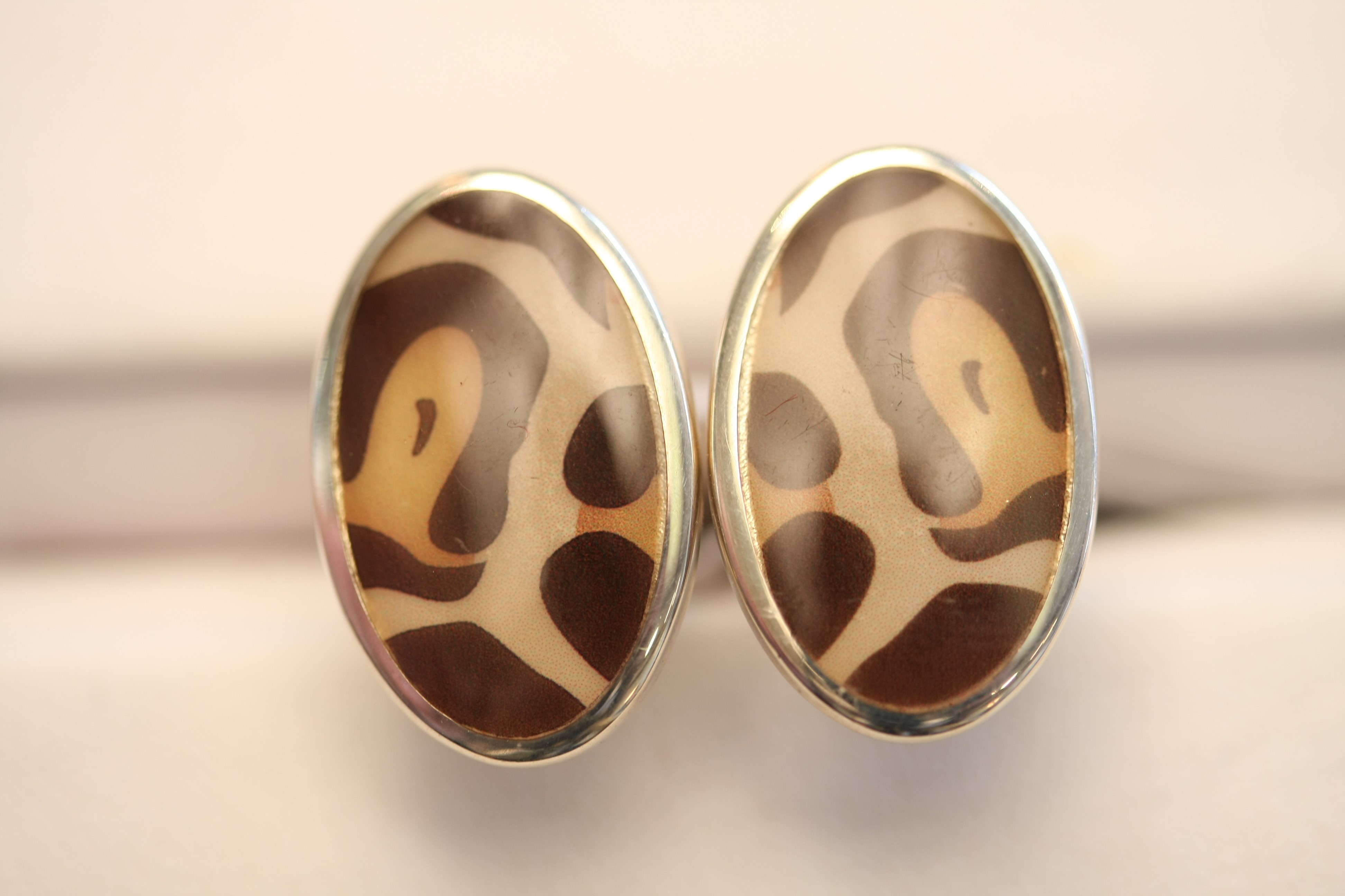 Silver and Tortise Shell Cufflinks