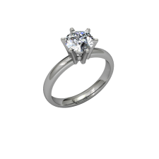 Classic Flared Solitaire - 6 Prong - Plat And 18kt Yellow 03