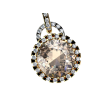 Chocolate Citrine and diamond pendant in yellow gold